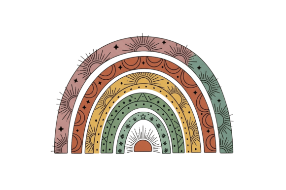 Download Boho Patterned Rainbow Celestial Arc - Premium Bundle