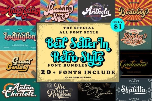 Download Retro Style Font Bundle - Retro style Collection