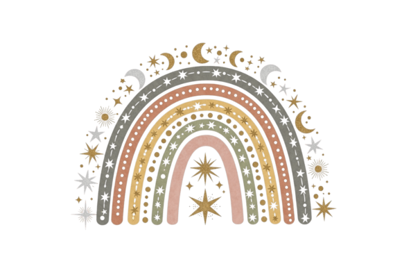 Download Boho Celestial Glitter Rainbow Design - Premium Resources