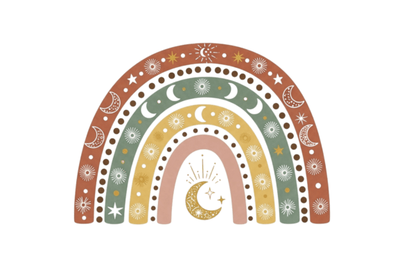 Download Boho Rainbow with Celestial Elements - Premium Resources