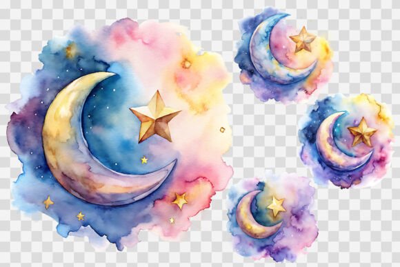 Download Celestial Moon &amp; Star Sublimation PNG - Premium Bundle
