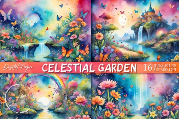 Download Boho Celestial Garden Watercolor Paper - Premium Resources